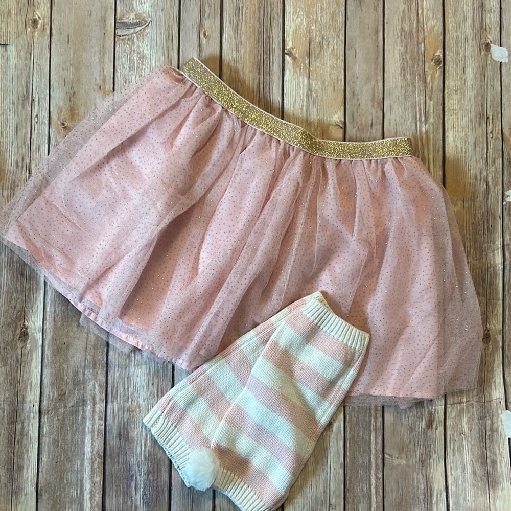 Girls shimmery skirt and leg warmers